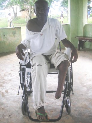 the man in white in his wheelchair