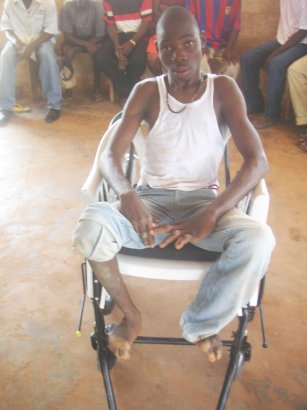 a young man in his new wheelchair