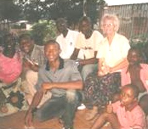 Peggy with her house church friends