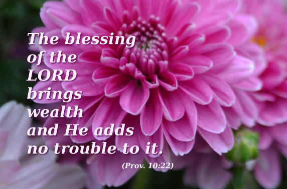 The Blessing of the Lord brings weatlth and He adds no trouble to it.