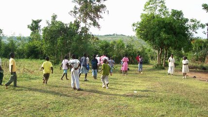 orphan children walking